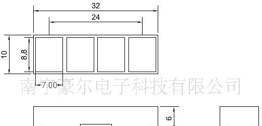 供应摩托车仪表LED档位显示器/一字型四格无耳