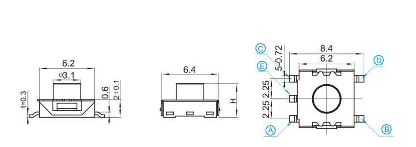 供应6*6贴片轻触开关KAN0447A