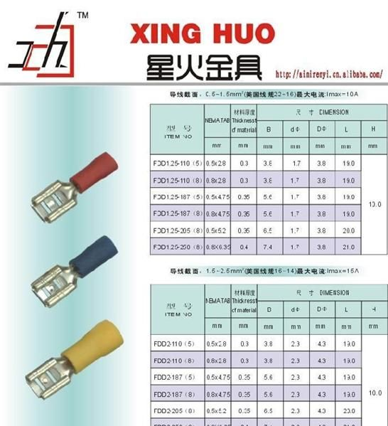 大量供应插簧FDD母预绝缘接头 一只起批(图)