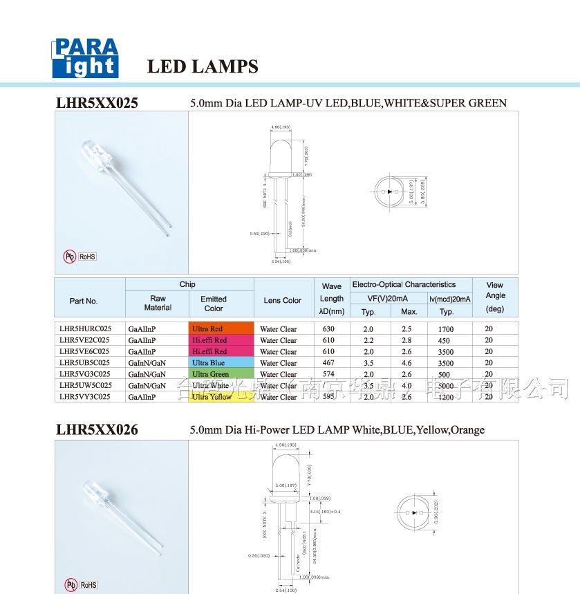 供应5mm LED LAMP发光二极管