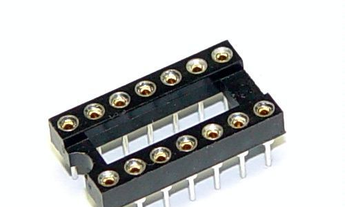 生产批发圆孔 焊接 14P 列距7.62 IC插座