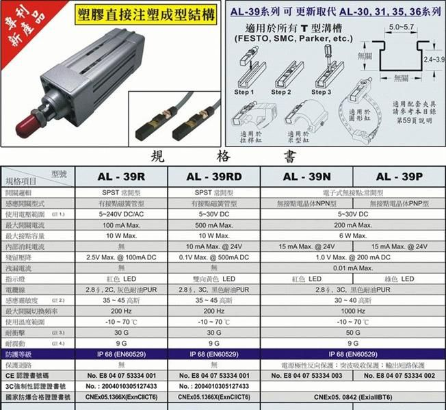 供应元利富AL-39 磁性开关 磁感应开关