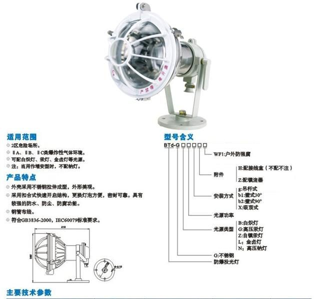 供应不锈钢防爆投光灯