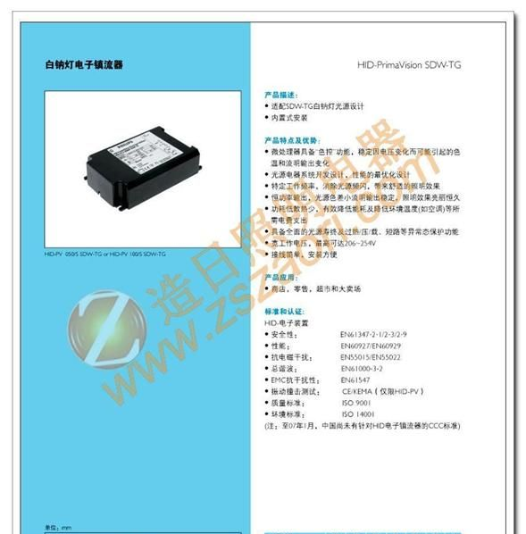 白钠灯整流器EH-P100