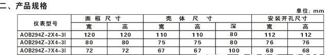 供应奥博AOB294Z-口X4-3I三相电流表