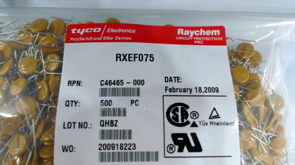 供应RAYCHEM PPTC自恢复保险丝RXEF075