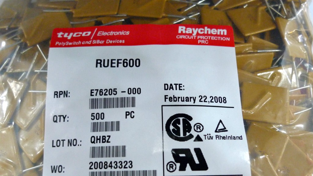 供应RAYCHEM PPTC自恢复保险丝RUEF600