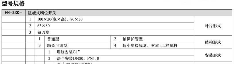 阻旋式料位开关