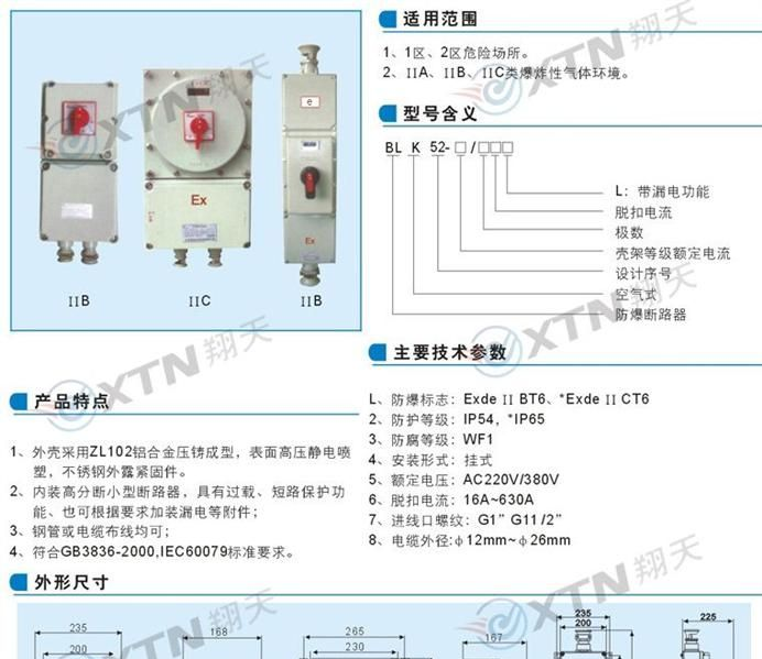 BLK52系列防爆断路器（ⅡB、ⅡC）