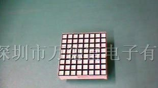 供应LED点阵模块管 3mm 8*8 方点阵 共阴高亮红色