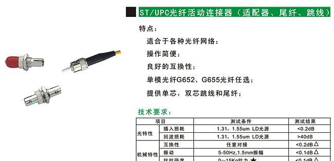 供应ST/UPC光纤活动连接器(图)