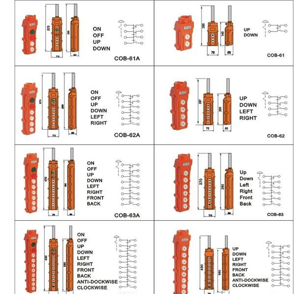 COB-63A行车按钮、防水行车按钮开关、起重开关
