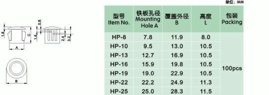 供应扣式塞头
