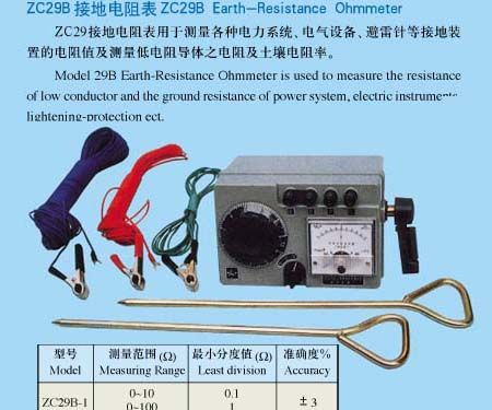 供应接地电阻表绝缘电阻仪电阻测量仪表zc-29b