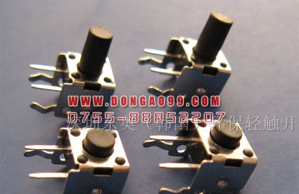 供应6×3.5带支架轻触开关环保插脚轻触开关