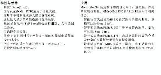 雷达物位仪表：Micropilot S系列