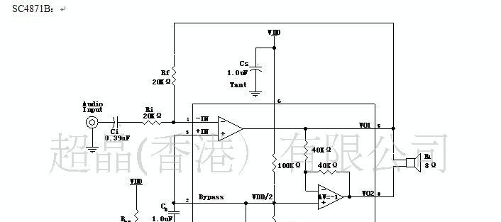 SC4871 带关断模式的音频功放IC