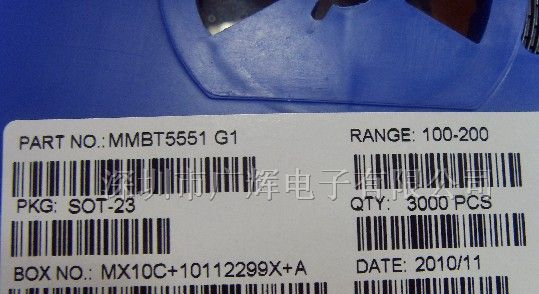 供应160v 350mw NPN 放大三极管MMBT5551