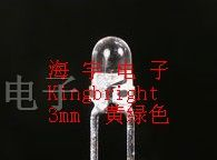 供应Kingbright 3mm直插黄绿色LED发光二极管