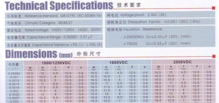 供应金属化聚丙烯膜高压电容器