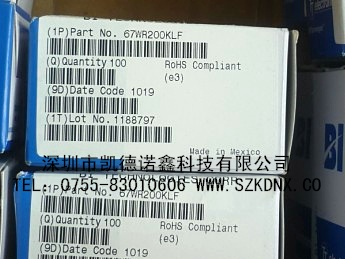 供应67WR200KLF美国BI多圈微调电位器