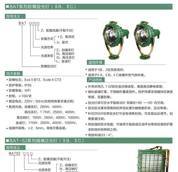 供应防爆投光灯（ⅡB、ⅡC）