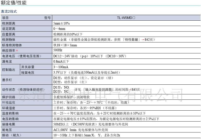 欧姆龙，扁平型接近开关（传感器），TL-W5MD2