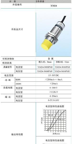 模拟量线性传感器 模拟量接近开关