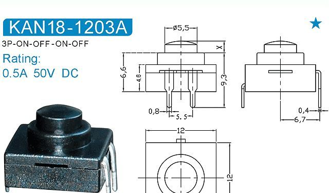 供应按钮手电筒开关KAN18-1203A