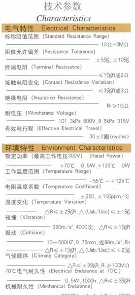 供应3299多圈预调玻璃釉精密电位器