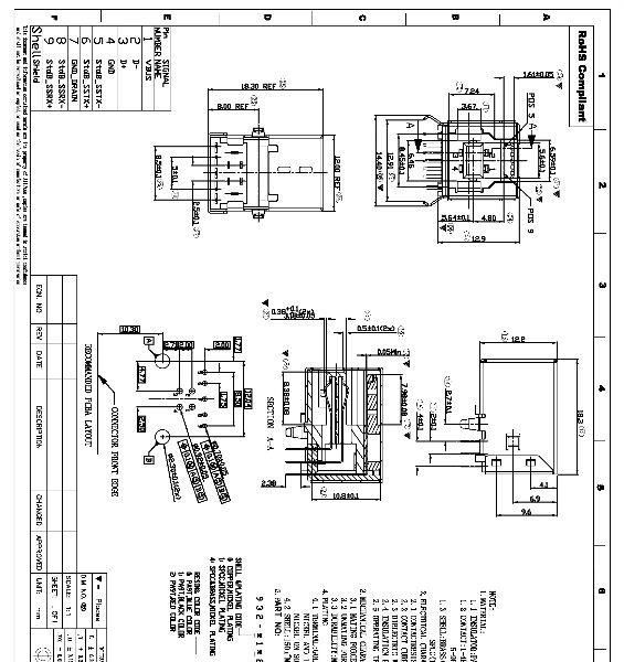 供应USB3.0 B/F DIP连接器插座