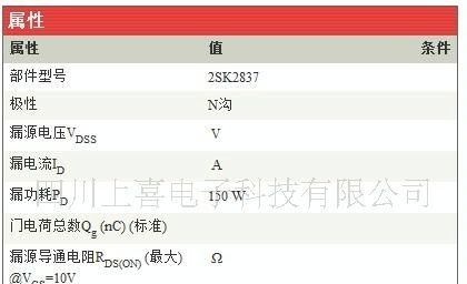 TOSHIBA东芝MOSFET管2SK2837