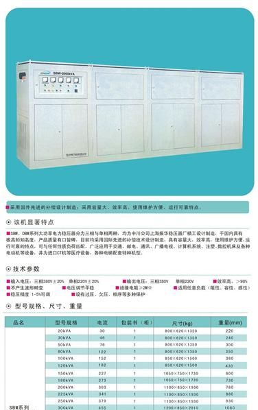 SBW、DBW系列大功率全自动补偿式电力稳压器