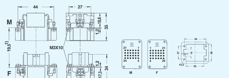 HDD-024-M/F重载连接器WAIN矩形连接器