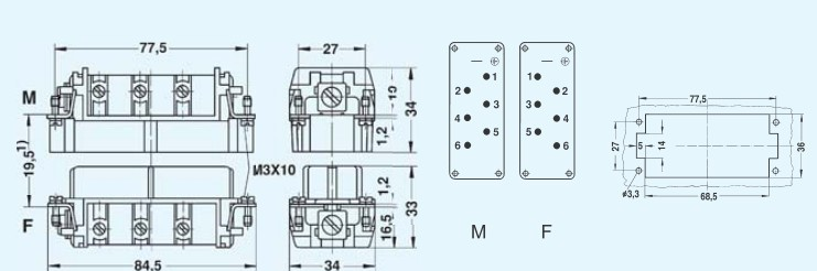 HSB-006-M/F矩形连接器WAIN重载连接器