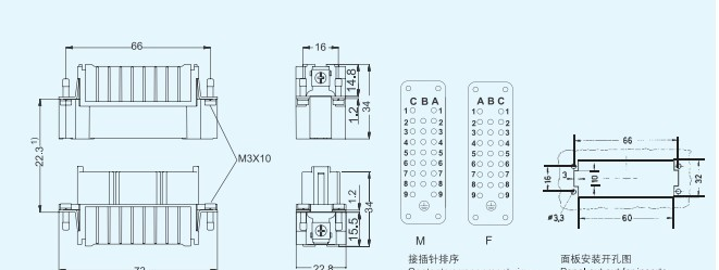 HD-025-M/F矩形连接器WAIN重载连接器