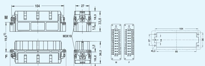 HEE-046-M/F重载连接器WAIN矩形连接器