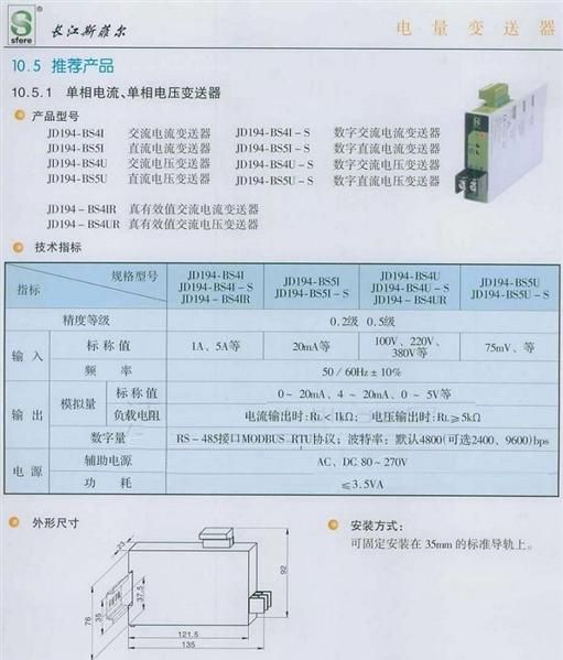 供应JD194-BS4I-S系列数字交流变送器