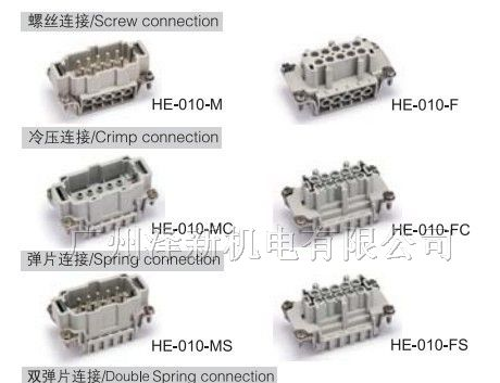 供应重载连接器HE-010-MS HE-010-FS