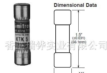 供应库柏博仕曼熔断器，KTK-R系列，600Vac，10x38mm