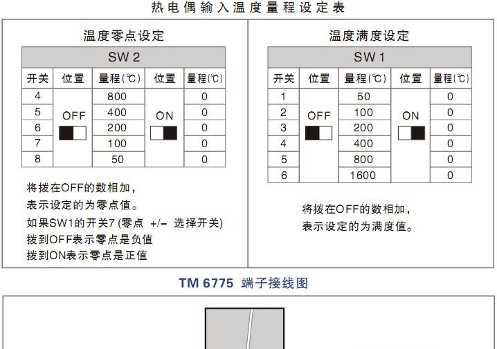 热电偶温度变送器(DIP拨码设定) TM6775