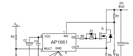 供应AP1661功率因数校正(PFC)控制器电源IC