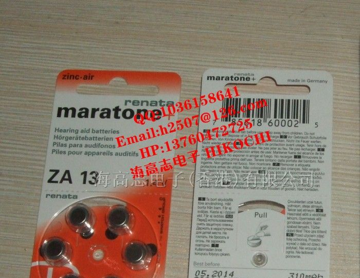 供应瑞士RENATA MARATONE ZA13 PR48 空气锌电池