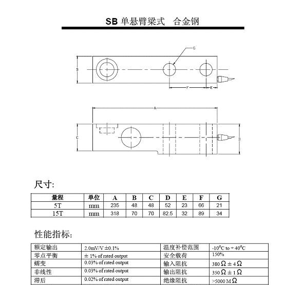 供应SB 单悬臂梁式称重传感器
