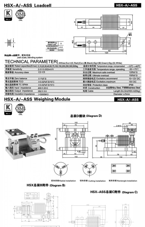 供应HSX波纹管称重传感器