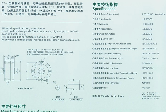 GY-1轮辐式称重传感器