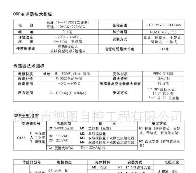 供应美国昆腾Q45R ORP在线分析仪(图)