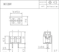 供应PCB连接器 DC126V-5.0/5.08