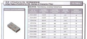 陶瓷滤波器LTCA/CV10.7M