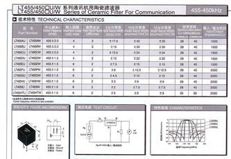 陶瓷滤波器455-450KHz
